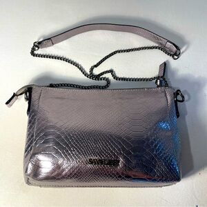Sam & Libby silver snakeskin texture crossbody bag